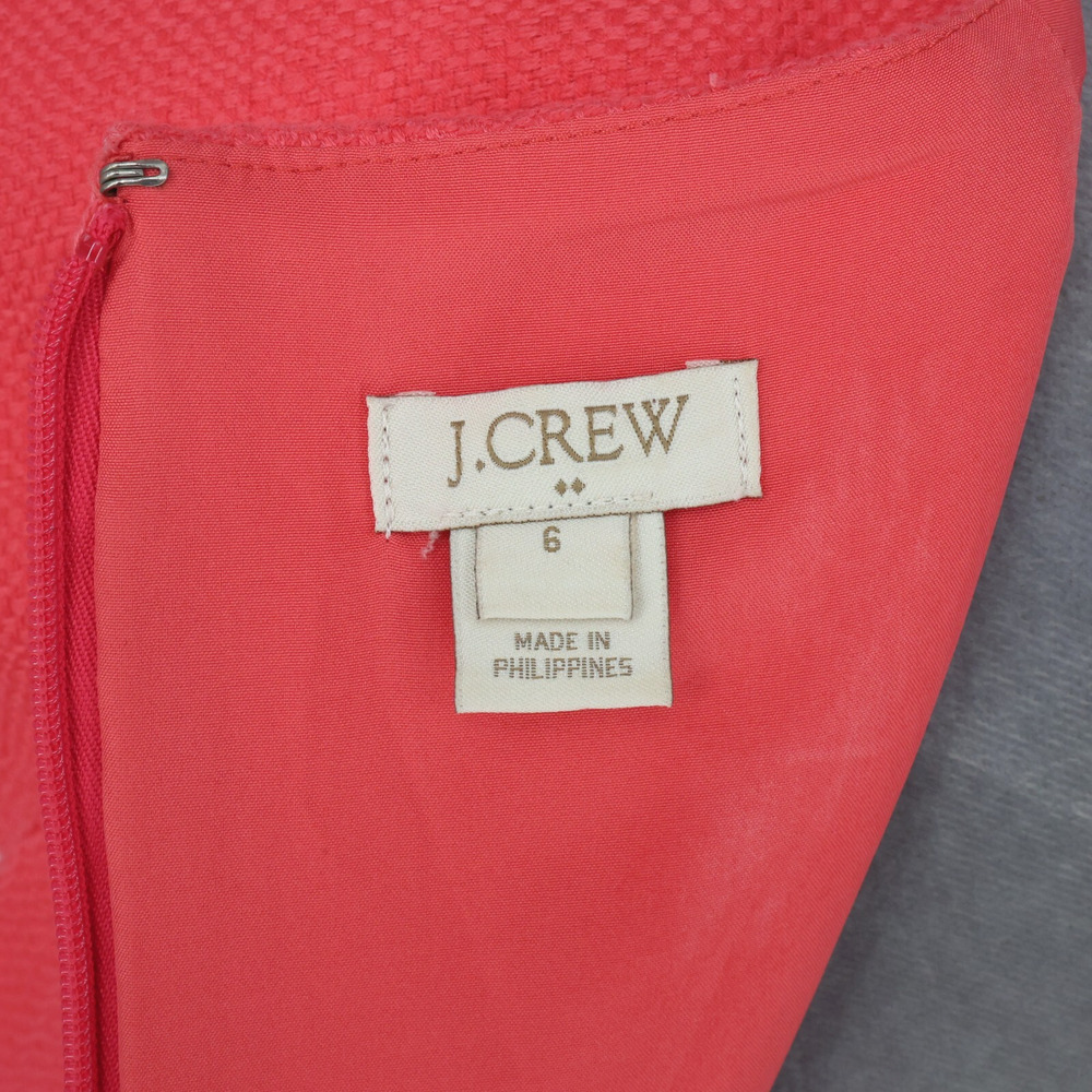 J Crew Dress Womens 6 Salmon Pink Woven Sheath Back Zip Lined Fitted Career - Picture 3 of 14